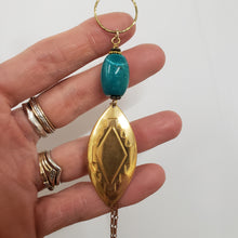 Load image into Gallery viewer, Southwestern Tassel Necklace - Chrysocolla
