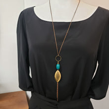 Load image into Gallery viewer, Southwestern Tassel Necklace - Chrysocolla
