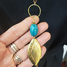 Load image into Gallery viewer, Southwestern Tassel Necklace - Chrysocolla
