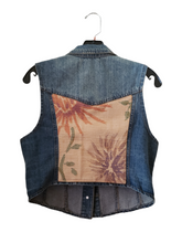 Load image into Gallery viewer, Reworked Denim Vest - Spring Floral
