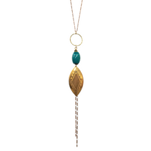 Load image into Gallery viewer, Southwestern Tassel Necklace - Chrysocolla
