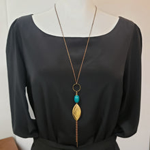 Load image into Gallery viewer, Southwestern Tassel Necklace - Chrysocolla
