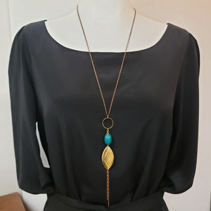 Southwestern Tassel Necklace - Chrysocolla