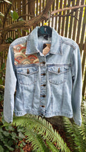 Load image into Gallery viewer, Reworked Denim Jacket - Modern Geometric Rainbow
