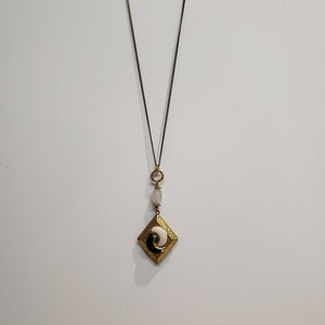 Vintage Diamond Locket Necklace - yinyang moon