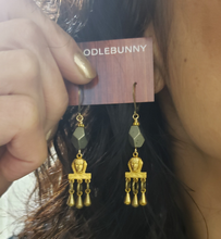 Load image into Gallery viewer, Brass Pharoah Egyptian Fringe earrings
