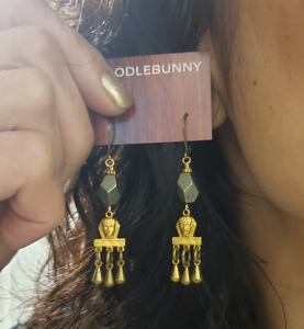 Brass Pharoah Egyptian Fringe earrings