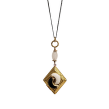 Load image into Gallery viewer, Vintage Diamond Locket Necklace - yinyang moon
