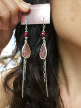 Load image into Gallery viewer, Abalone teardrop duster earrings
